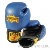 Перчатки боксерские РЭЙ-СПОРТ лБ52И6/ искусственная кожа, XS, 6 унции, красный, синий, черный - Экипировка для единоборств